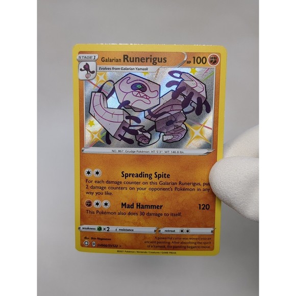 Galarian Runerigus SV066/SV122 Shining Fates Shiny Holo Rare Pokemon‎ Card - Picture 1 of 8